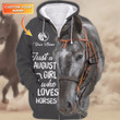 August Girl Love Horse Personalized 3d Zipper Hoodie
