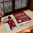 Personalized Golf Red Couple Golfer Best Score Live Customized Doormat, Golf Doormat, Golf Rug