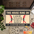 This House Runs On Golf Personalized Doormat Outdoor Indoor Mat Welcome Mats