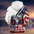 America USA Personalized 3d Zipper Hoodie