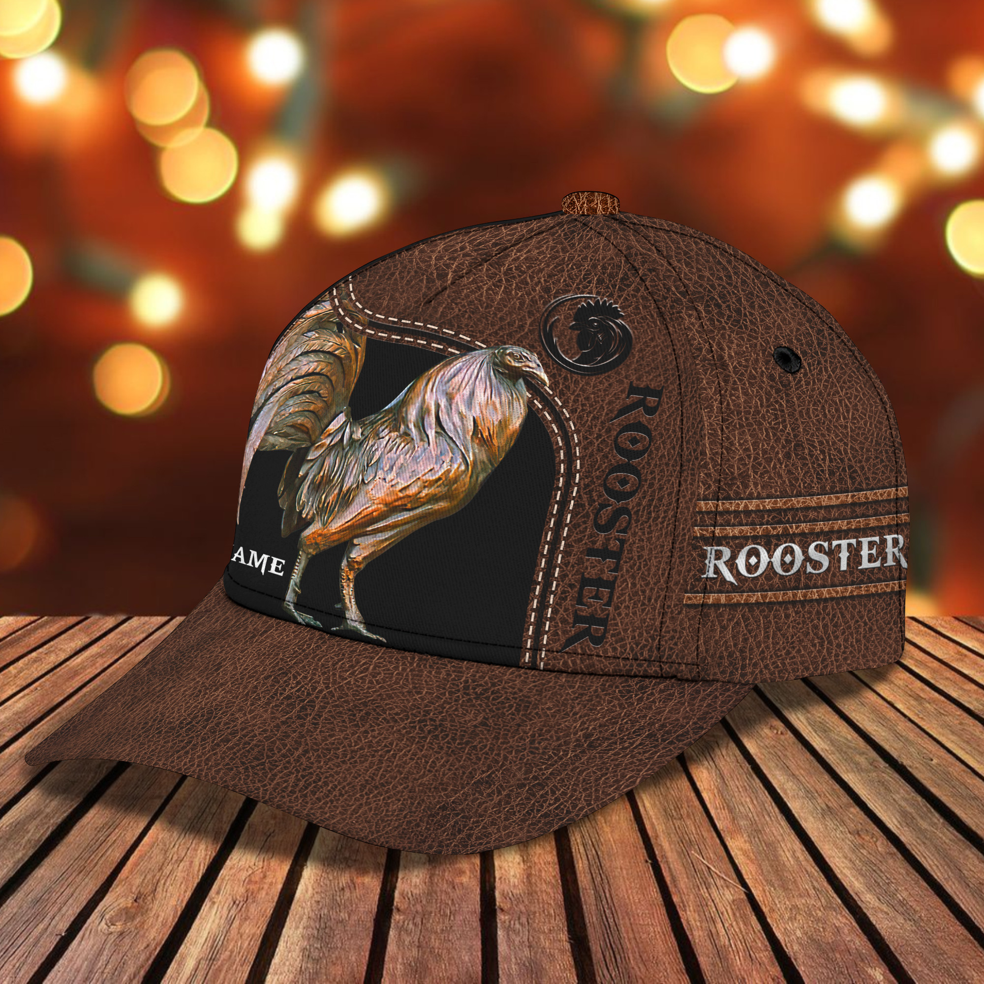 Rooster 2 Personalized Name 3D Classic Cap
