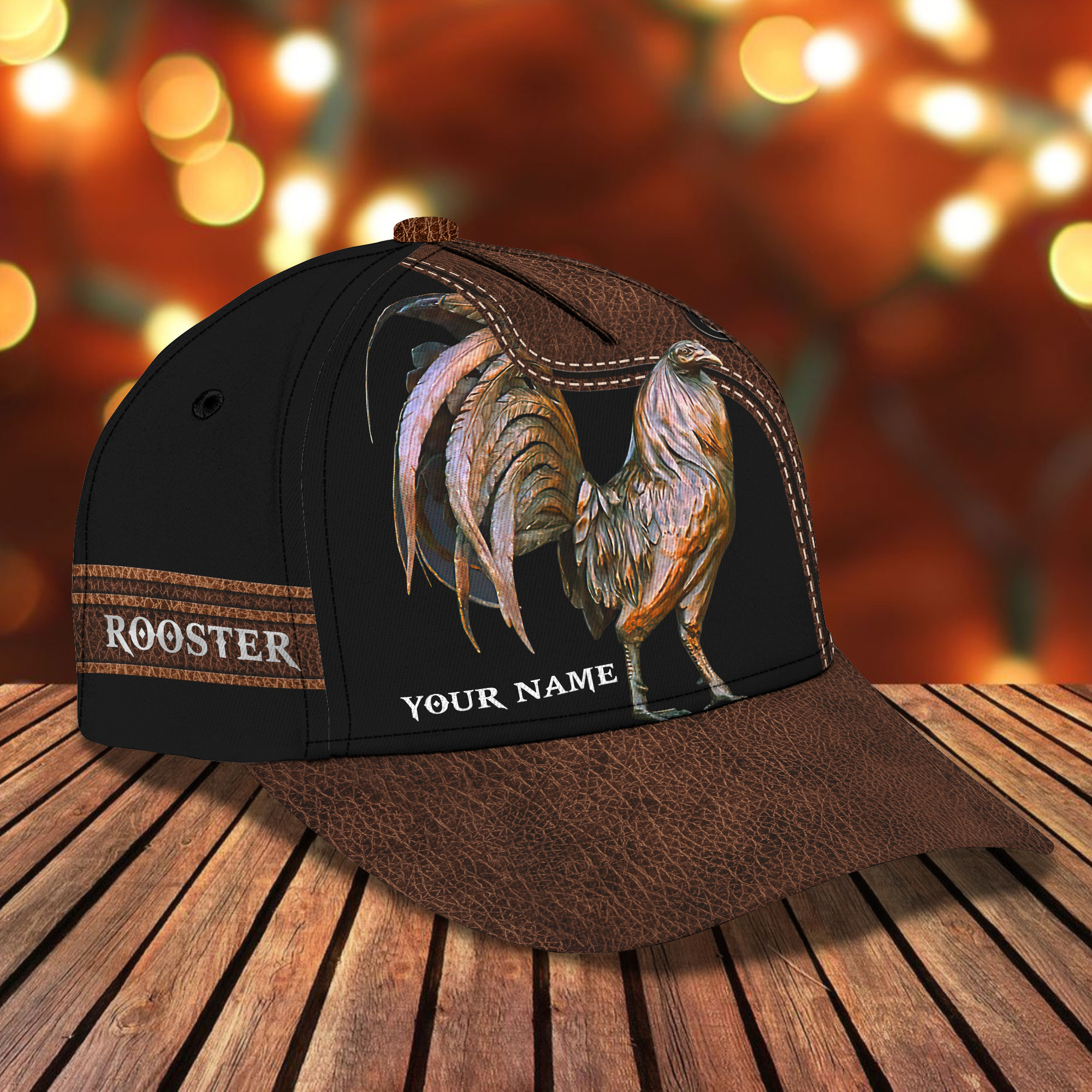 Rooster 2 Personalized Name 3D Classic Cap
