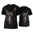 Rose Hairdresser Custom T Shirt Hair Salon Uniform Hairstylist Shirts