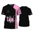 Pink Lashes Personalized Eyelash Technician Gift 3D Tshirt (Non Workwear)