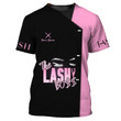 Pink Lashes Personalized Eyelash Technician Gift 3D Tshirt (Non Workwear)