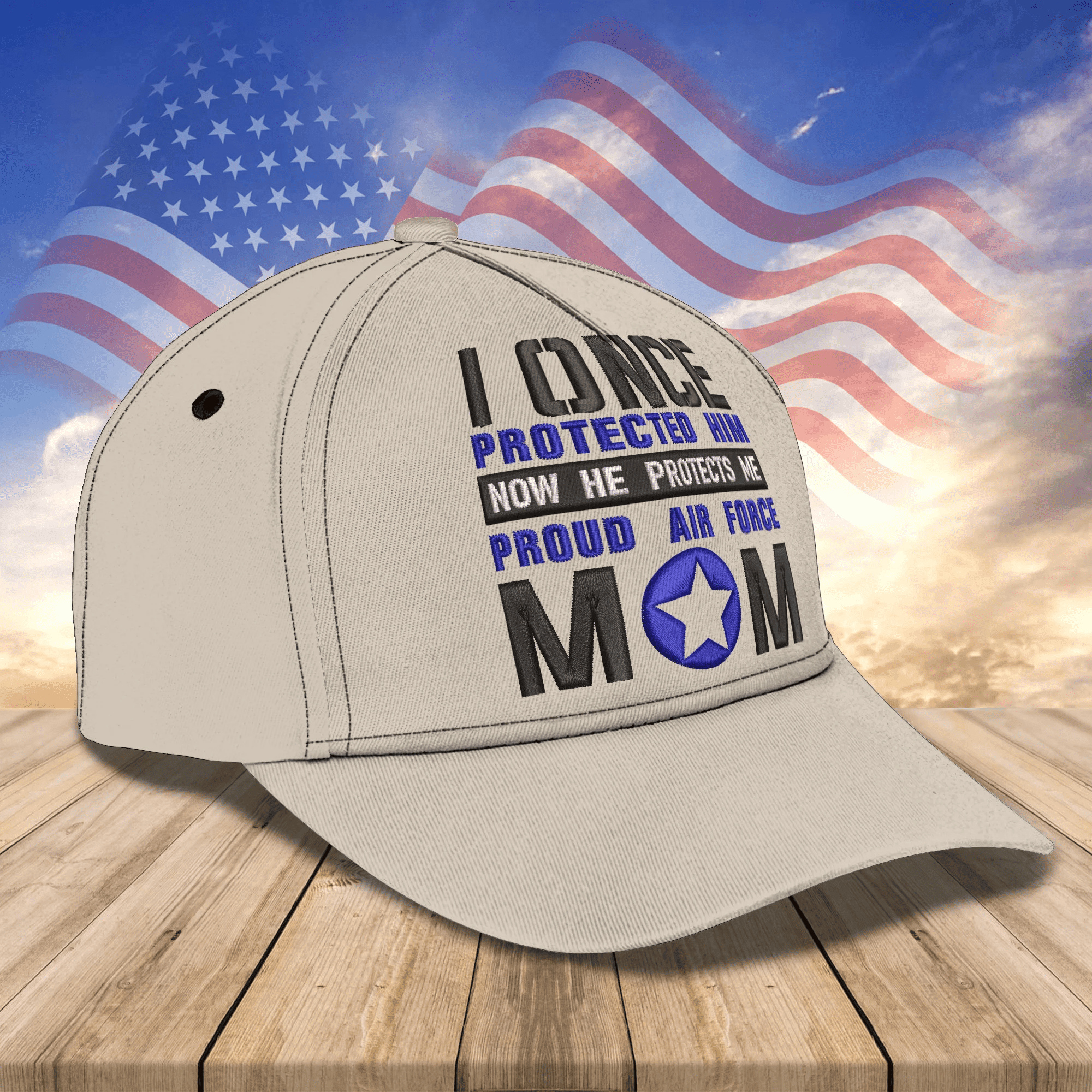 Custom Embroidery Cap - U.S Armed Force - Proud Air Force Mom - Gifts For Mom