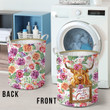 Highland Cattle Floral Laundry Basket - Just A Girl Who Loves Cows