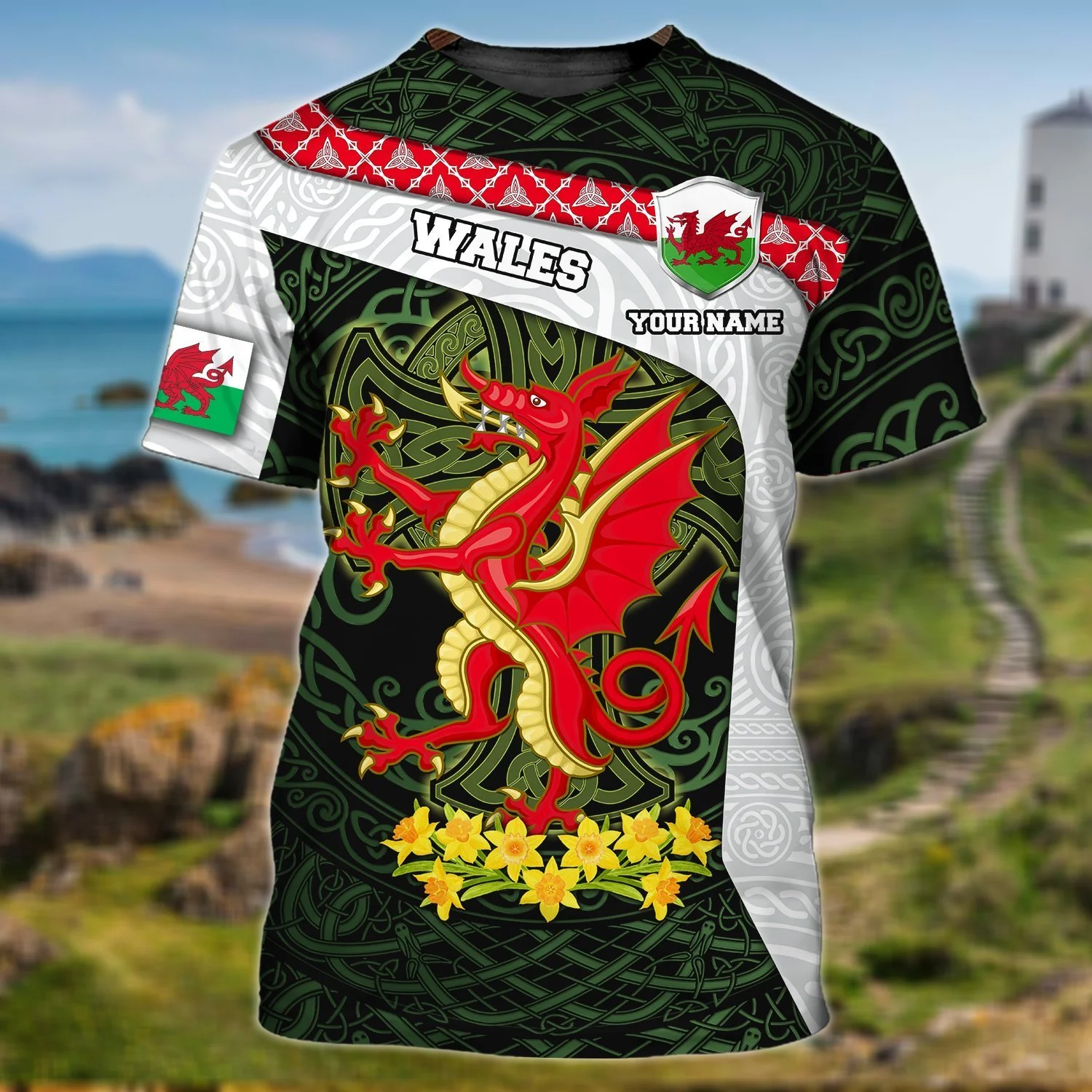 Wales - Personalized Name 3D T-Shirt - TD96 118