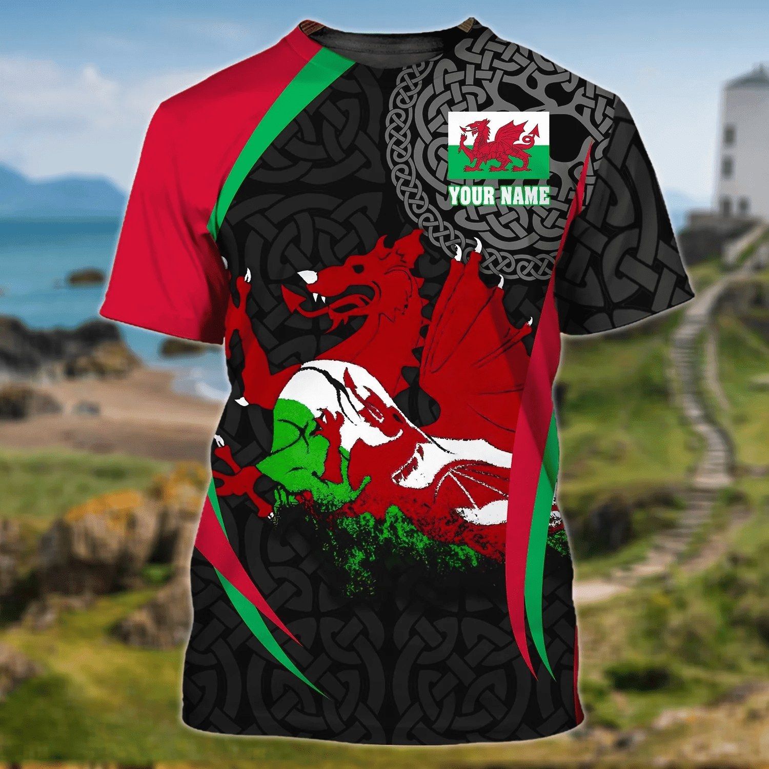Wales - Cymru - Personalized Name 3D Tshirt 01- TD96