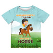Never Underestimate A Little Girl Who Rides A Horse 3D Kid T-Shirt