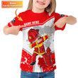 Customize Name Firefighter 3D Kid Shirt