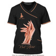Brown Nail Artist T-Shirt Custom Nail Salon Uniform Manicurist Gift Tee Shirt