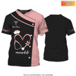 Black Pink Nursing Uniform Medical Scrubs Clothing Custom Nurse Tool Tshirt