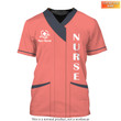 Nurse Scrubs Medical Uniform Women and Man Custom Nursing Orange Tshirt