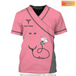 Pink Luxury Medical Uniform Women and Man T-shirt For Nurses Custom Nursing Tshirt
