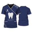 Navy DentalLife Shirt Dental Tools Pattern Tee Shirt Custom Dentist Tshirt