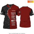 Red Chef Shirt Kitchen Knife 3D Shirts Custom Name Chefs Shirt (Non Workwear)