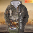 Deer Hunting Personalized 3D Zip Hoodie