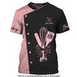 Blur Pink Golden Baker T-Shirt Baking Tools Pattern Tee Shirt Cake Lover