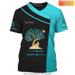 Mental Health Custom Aqua Blue T-shirt Your Mental Health Matters Tee Shirt [Non Workwear]