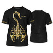 Scorpio Tee Shirt Scorpio Personalized Name 3D Tshirt Black & Gold