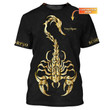 Scorpio Tee Shirt Scorpio Personalized Name 3D Tshirt Black & Gold