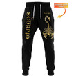 Scorpio Pants Scorpio Machine Personalized Name 3D Sweatpants Scorpio Jogger Black & Gold