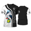 Fishing Custom Tee Shirt Fisher 3D Tshirt Fishing Make Me Happy Black & White