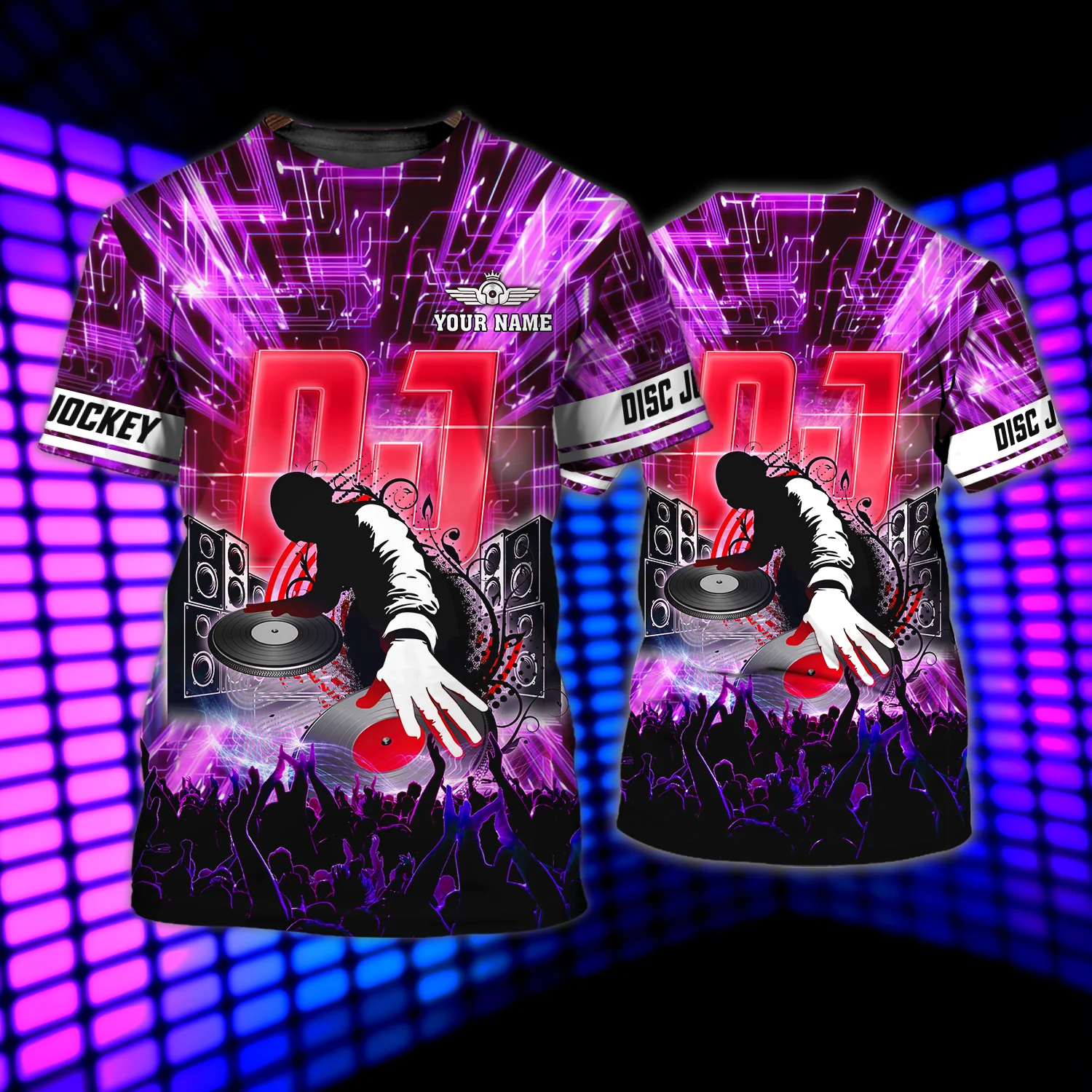 Custom Name DJ Shirt, 3D All Over Print T Shirt For DJ Club Uniform, Disc Jockey Clothing Men Women