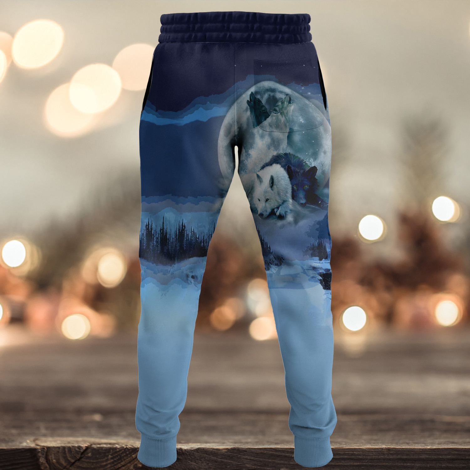 Wolf And Moon Night 3D Sweatpants Jogger