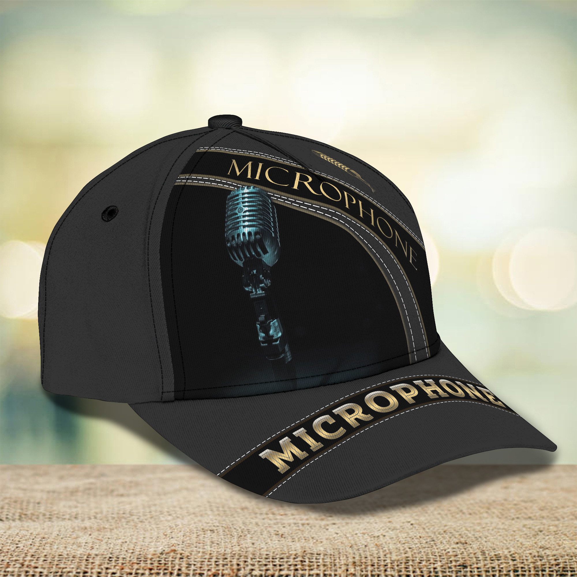 Microphone Cap Personalized Name 3D Baseball 2616