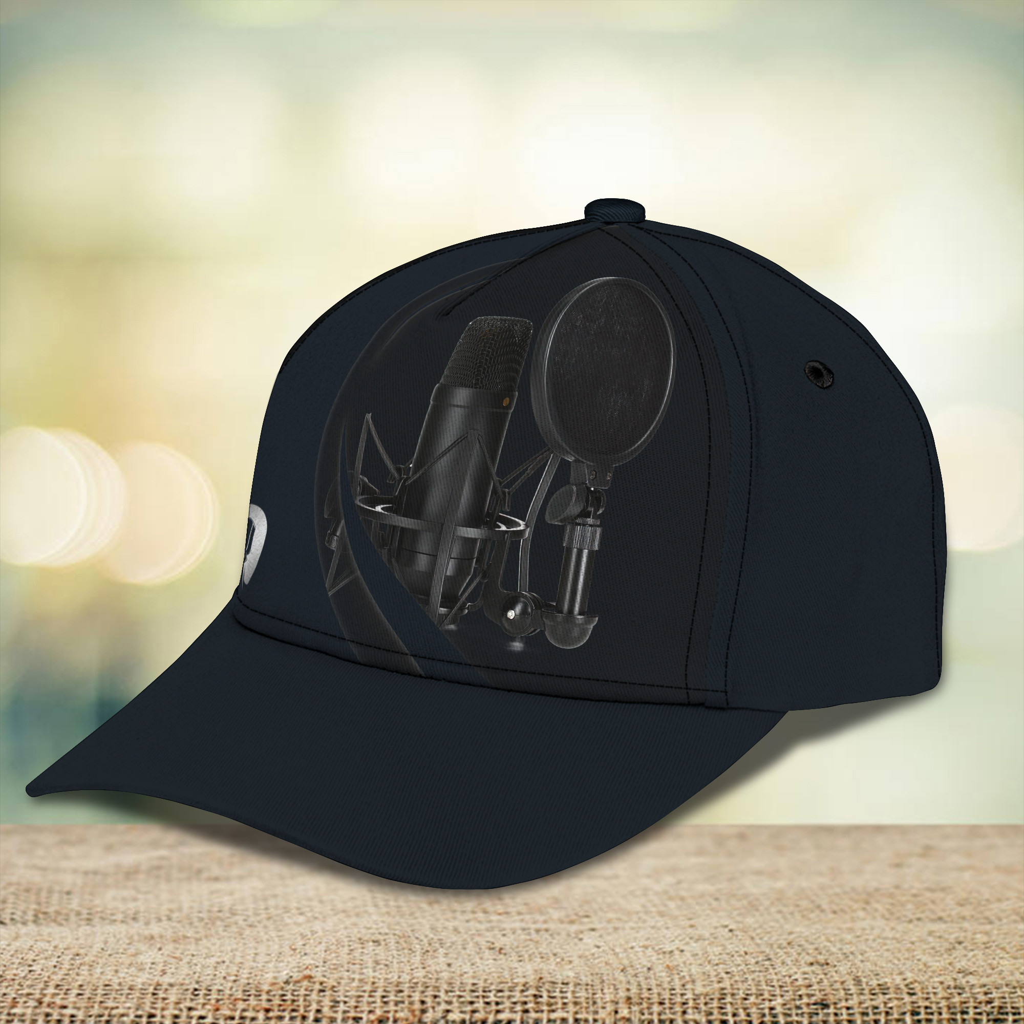 Microphone Cap Personalized Name 3D Baseball 2619