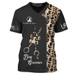 Leopard Pattern Dog Groomer Pesonalized T-Shirt Grooming Uniform Tee Shirt [Non Workwear]