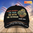 Custom Embroidery Cap - U.S Veteran - Grumpy Grandpa The Man The Myth The Veteran - Gifts For Veteran Grandpa