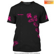 Chef TShirt Floral Motifs Fashion Uniform Tshirt Dark Pink (Non Workwear)