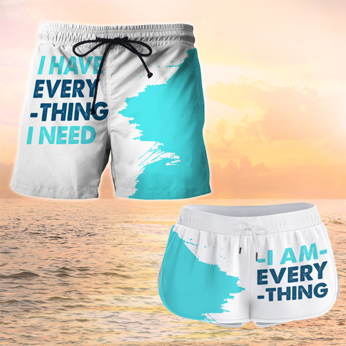 Couple Matching I Need , Shorts Couple, Summer Beach Shorts Swim Trunks