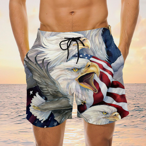 American Bald Eagle Board Shorts, Swim Trunks American Eagle