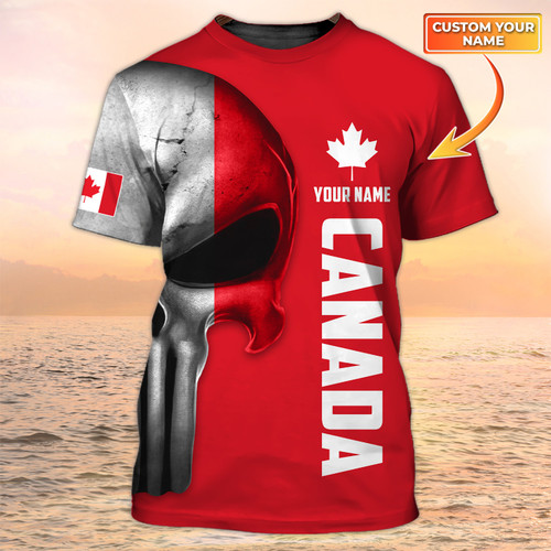 Canada Tshirt, Skull Canada Tshirt, Custom T Shirts Canada