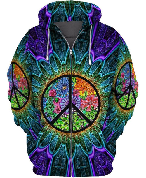 Hippie Peace Love 3D Shirt Gift For Hippies Hoodie T Shirt