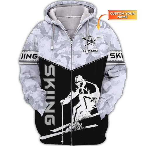 Skiing Amazing 3D Full Print Hoodie Personalized Zipper Hoodie