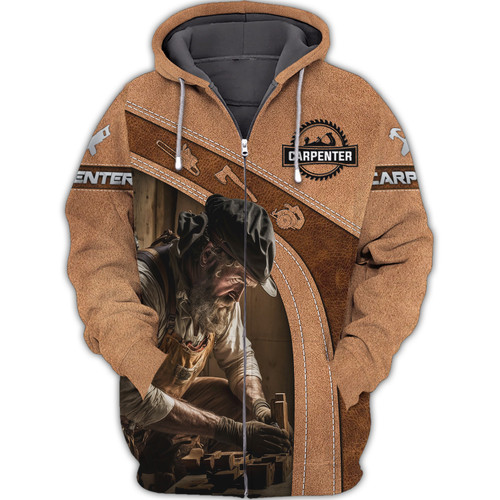 Carpenter - Personalized Name 3D Zipper hoodie