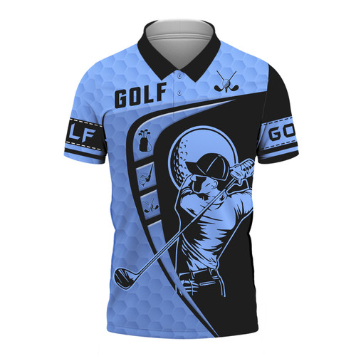 Blue Golf Fashion 3D Polo TShirt Hoodie For Golfers