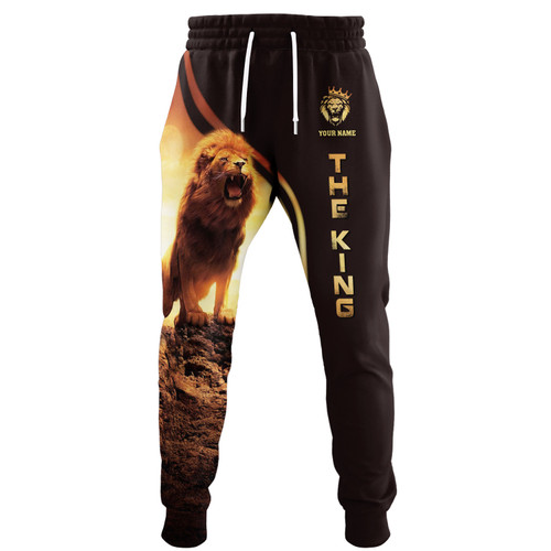 Lion Pants Lion The King Personalized Name 3D Sweatpants Lion Jogger
