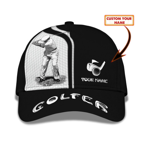 Golfer Classic Cap Golf Custom Name 3D Baseball Cap