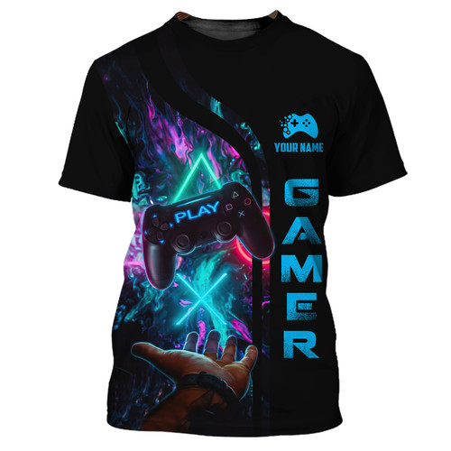 Gamer Life Pesonalized Tee Shirt Gaming Lover T-Shirt, Zipper Hoodie
