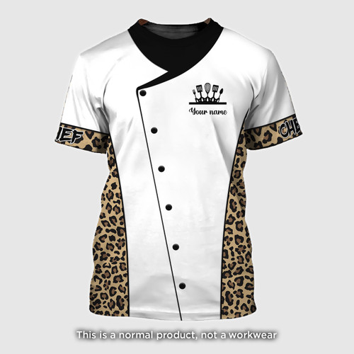 3D All Over Printed Chef Shirt Chef Personalized Name 3D Tshirt 08 [Non Workwear]