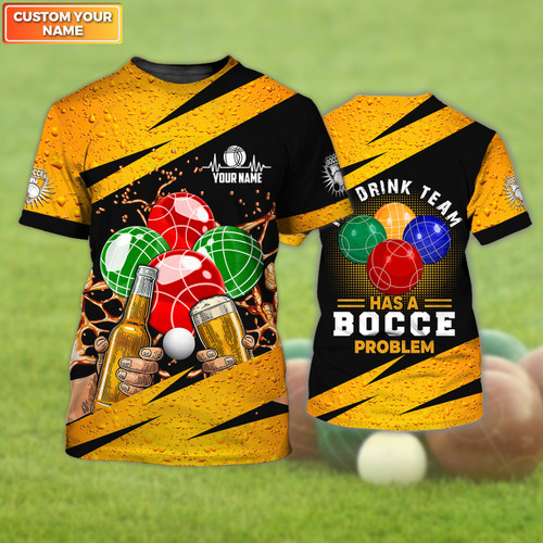 Bocce Ball Team Beer Custom Name 3D Shirts Personalized Tshirts