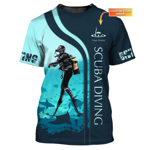 Scuba Diving Tee Shirt Custom Scuba Diver Shirts Diving 3D Shirt