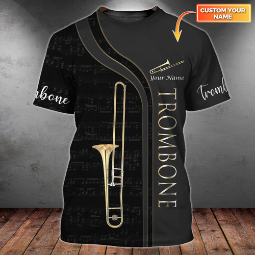 Trombone Personalized Name 3D Tshirt Zipper Hoodie Lover Shirts v5