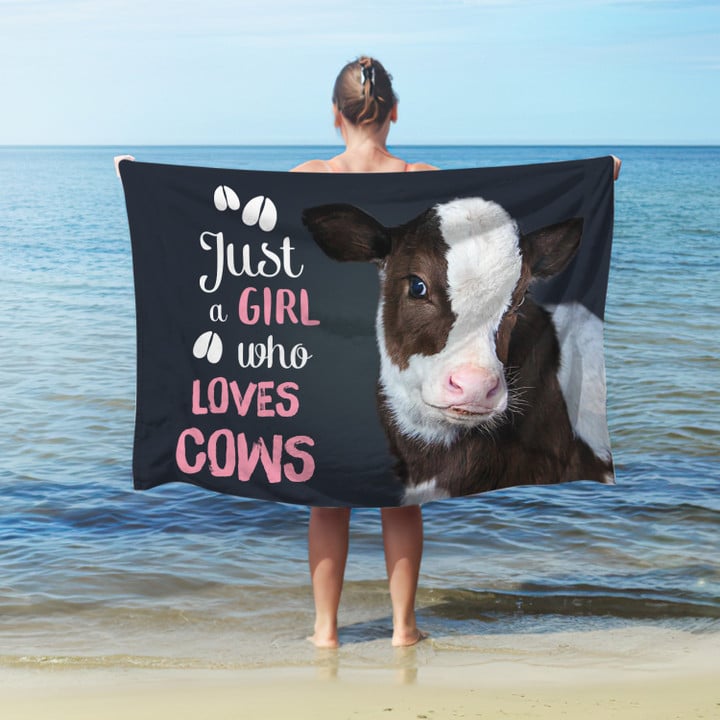 Just Girl Who love Cows Beach Towels, Cow Beach Towel Oversized, Best Beach Towels
